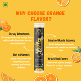 Aarunya India BCAA+ Effervescent Tablets | 1000mg BCAA+ | Orange Flavor Fuel Your Fitness with BCAA+ Effervescent Tablets