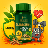 Aarunya India Ashwagandha Extract D.S. Tablets | Natural Stress & Immunity Support | 500mg | 60 Tablets